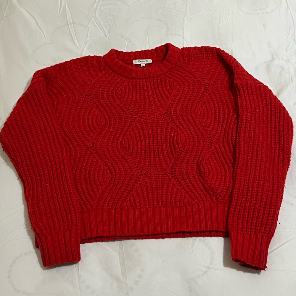 Madewell Vibrant Red Crew Neck Sweater Women’s Size Small